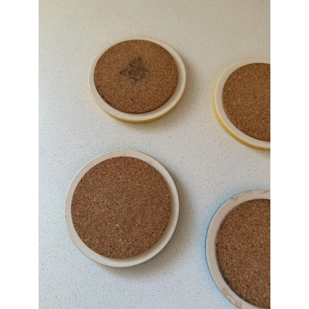 Set of Four (4) Pioneer Woman ~ Flea Market ~ Stoneware ~ Floral Design Coasters